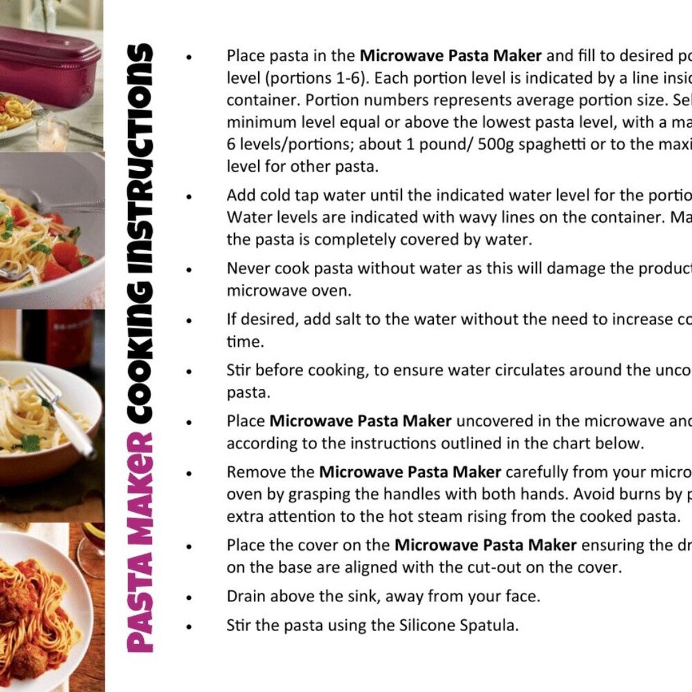 NIP Tupperware Microwave Pasta Maker - Picture 4 of 10